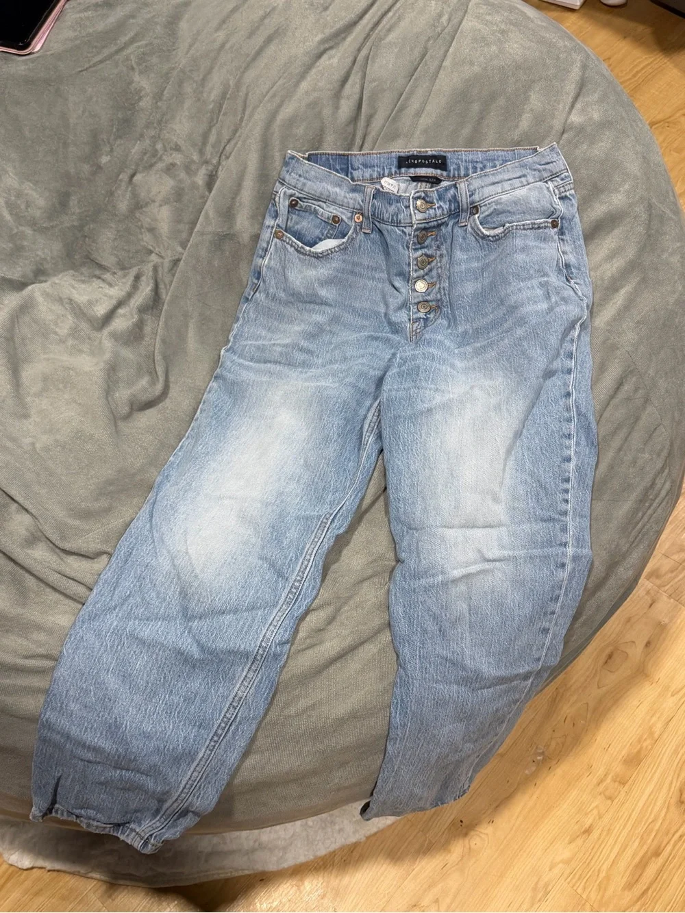 Aeropostale Light Blue Boyfriend Jeans with Button Fly